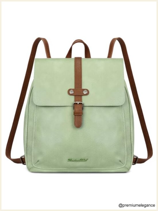 Faux Leather Convertible Backpack Purse for Women Casual Daypack Travel Work main image 5
